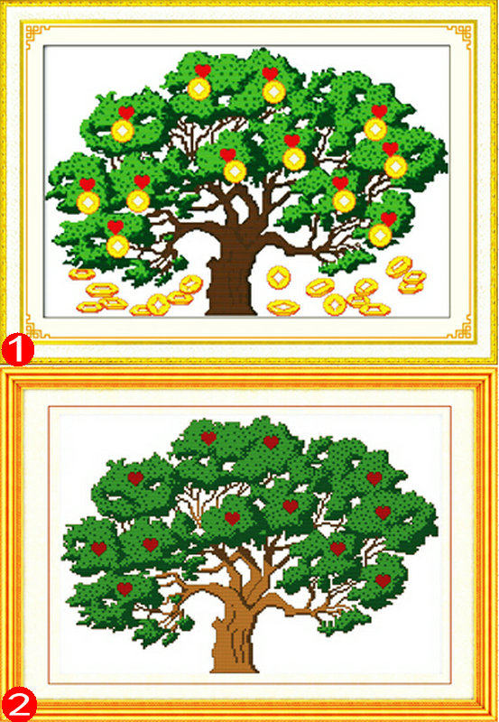 美吖发财树十字绣9328