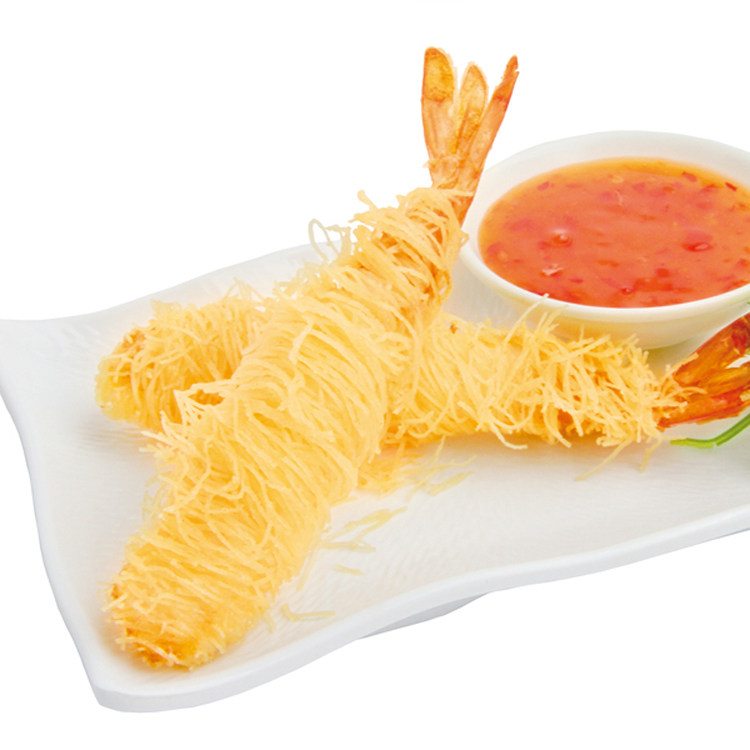 千丝万缕虾 黄金面线虾 情侣虾10只 西餐厅油炸半成品小吃