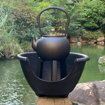 Wood charcoal stove Japanese iron pot blast stove old fire bowl pure handmade iron stove tea burning water big charcoal stove Retro alcohol stove