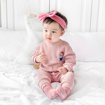 2022 Spring new infant sleepwear suits for men and women Baby Huffgsweatwear pants Two sets of home clothes