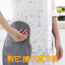 Apron household kitchen waterproof oil-proof and anti-fouling double-layer rubable hand back belt Nordic style womens fashion halter neck waist