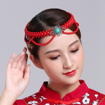 Mongolian headdress daughter child dance performance costume Bead headdress handmade adult women Mongolian clothing accessories women