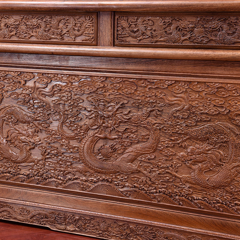 艺铭天下红木家具雕龙老板办公桌bgz-5601