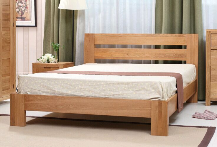 森茂家具北欧简约白橡木床卧室家具环保双人床1.5米1.