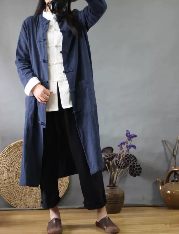 Quần áo phụ nữ cotton và lanh - Trench Coat