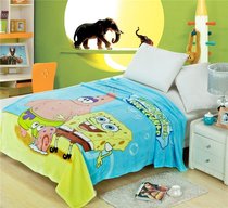 Spongebob blanket single student dormitory 1 5m cartoon Falai velvet air conditioning blanket cover blanket lunch break summer cool