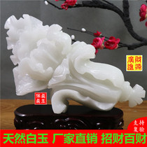 Natural white jade cabbage Baicai ornaments Jade decoration home decoration ornaments home decoration gifts