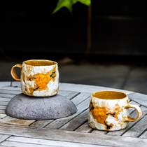 Cartoon Abstract Hand-painted Creatine Oil Painting Coffee Cup Subliving-day Style Hallway Black Hanging Picture-like room