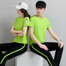 361 couples wear summer sports suits Jordano womens short-sleeved T-shirt suits casual sportswear mens two-piece suit