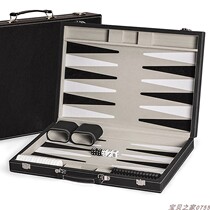 Spot Hot Sell PU Leather Double Luge Chess Casual Entertainment Play Western Chess