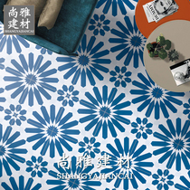 Mediterranean Blue small flower brick 300 kitchen and bathroom wall brick flower background brick restaurant balcony garden non-slip floor tiles