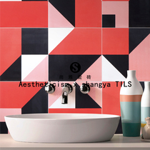 Red Triangle Antique Brick All Porcelain Personality Geometric Flower Tile 300 30 Vintage Kitchen Toilet Tile