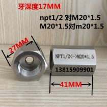 Pressure gauge 304 stainless steel double-head inner wire-to-wire connector side M20 * 1 5 -NPT1 2 4 points DN15