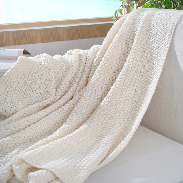 ins Nordic style sofa blanket office nap blanket tassel knitted ball wool casual air conditioning ຜ້າຫົ່ມຂະຫນາດນ້ອຍ