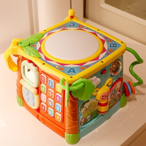 Guyu Hexahedral puzzle hand beat drum baby toy 0-1 years old childrens music beat drum 6-10 months