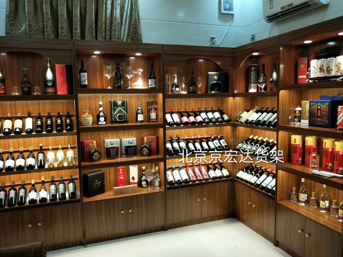 红酒展示柜木质红酒展柜红酒货架白酒展示柜红酒展示架烟酒展示柜