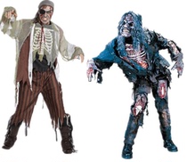 Halloween meat costume horror one-eyed pirate costume Zombie ghosts zombie rotten meat makeup prop suit