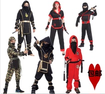 Halloween Cosplay childrens performance clothes Fire heralds clothing black night clothes incognito costumes