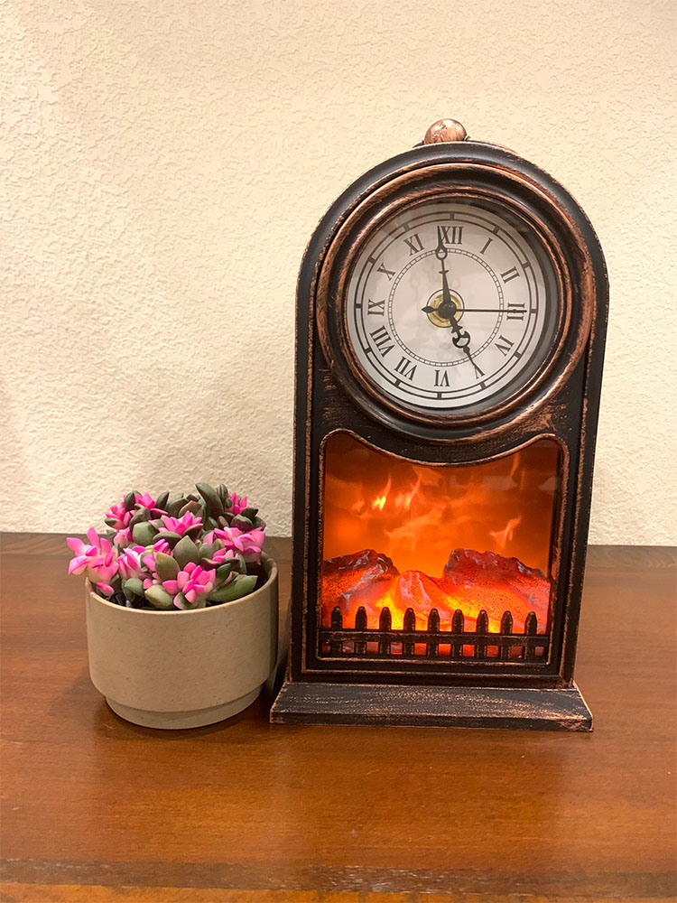 Simulation Flame Lamp Ins European Style Fireplace Fire Light Living Room Decoration Stove Lamp Bedroom Ambience Light Small Fireplace Lamp