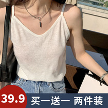 Small hanger vest woman in the summer outside wearing a thin payment to the bottom white sleeveless linen loose band cotton super fire