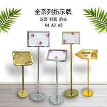 Stainless steel bifacial display shelves Accentable Signs Signs signs Propaganda A4A3 Advertising Outdoor Floor Water Cards