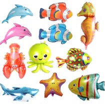 Marine Aluminum Foil Balloon Dolphin Clown Shark Shark shark Doobelfish Big Lobster seahorse octopus birthday wedding decorations