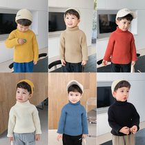Boys sweater high neck pullover baby winter clothes 2020 new childrens knitted base shirt children thick Foreign tide