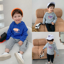Childrens clothing boy sweatshirt baby hooded pullover 2021 autumn new small children Korean spring autumn coat