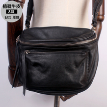 Soft Bull Leather Slanted Satchel Lady Pure Leather Saddle Bag Han Edition Large Capacity Spring Style Single Shoulder Backpack Handmade Casual Chest Bag
