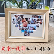 diy set-up table hanging wall combination wedding photos to customize wash photos to make solid wood photo frame couple birthday gifts