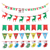 Christmas decorations Christmas tree banner hangs roof decorated Christmas ceiling with flags of blossoms