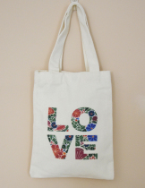 LOVE little fresh and environmentally friendly shopping bag handbag sails cloth sails cloth bag casual female summer art and art