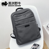 American bison backpack mens large capacity canvas backpack mens youth computer bag Leisure Business Mens bag