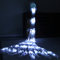 LED star light string net red room transformation Bedroom curtain ins decorative background arrangement Colorful lights Waterfall lights