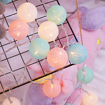 Net Red Bedroom Decorative room Placement ins Decorative Stars Light Cotton Thread Ball Led Festoon Lights string Lights Full Star