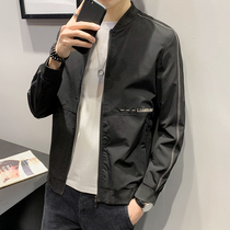 Tide brand mens coat spring and autumn trend simple Joker loose size autumn casual jacket mens handsome coat