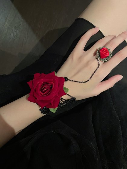 펑크 레이스 손목 빈티지 고딕 액세서리 브레이슬릿 로리타 핸드 글러브 할로윈 로즈 레드 펑크 레이스 손목 빈티지 고딕 액세서리 브레이슬릿 로리타 핸드 글러브 할로윈 로즈 레드