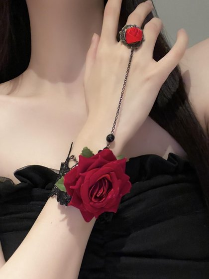 펑크 레이스 손목 빈티지 고딕 액세서리 브레이슬릿 로리타 핸드 글러브 할로윈 로즈 레드 펑크 레이스 손목 빈티지 고딕 액세서리 브레이슬릿 로리타 핸드 글러브 할로윈 로즈 레드