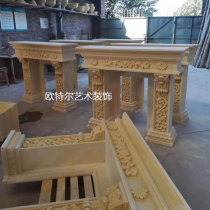 Artificial synthetic sandstone sculpture ornaments fireplace resin carving elegant district hotel shopping mall living room decoration custom