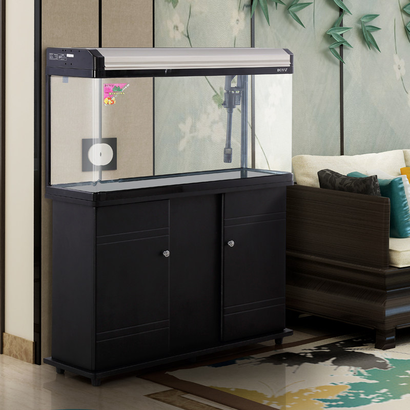 博宇鱼缸长方形客厅家用小型懒人桌面创意生态鱼缸玻璃水族箱1米2