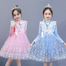 Ice and Snow Edge Love Tha Princess Dresses Girl Spring Dress Genuine dresses Childrens Birthday Dress Foreign Air Super Fairy dress