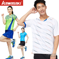 Kawasaki badminton clothing men and women running fitness sportswear short sleeve t-shirt round neck breathable quick-drying spring and summer