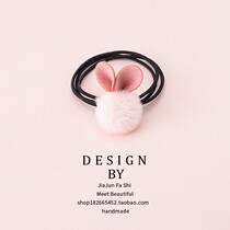 ins Net red head rope female plush Hairband Korean Mori rabbit hair rope rabbit ear rubber band tie hair leather case