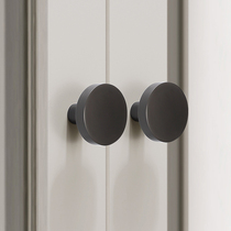 Grey drawer pull handle cabinet door modern minimalist wardrobe bed head cabinet handle with handle round extremely simple solid single hole