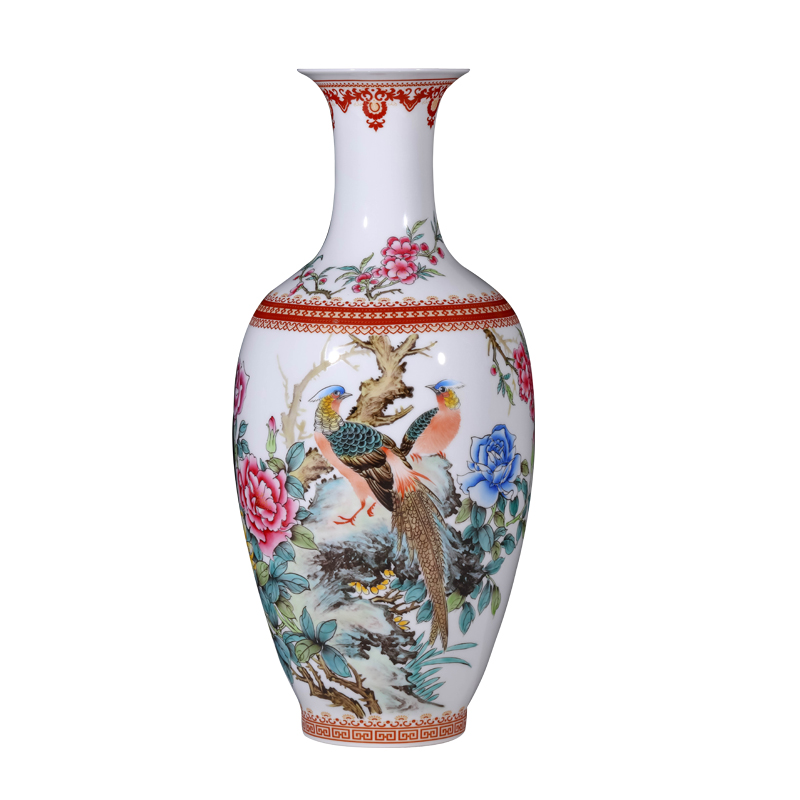 The Master of jingdezhen ceramic hand - made powder enamel bottles of Chinese style living room porch TV ark, flower arranging, adornment is placed