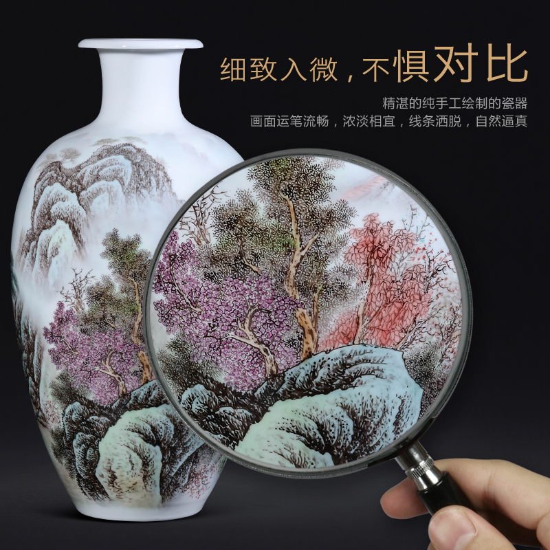 Dong - Ming li hand - made scenery vase of jingdezhen ceramics Chinese style living room TV ark, flower arranging porch is decorated furnishing articles