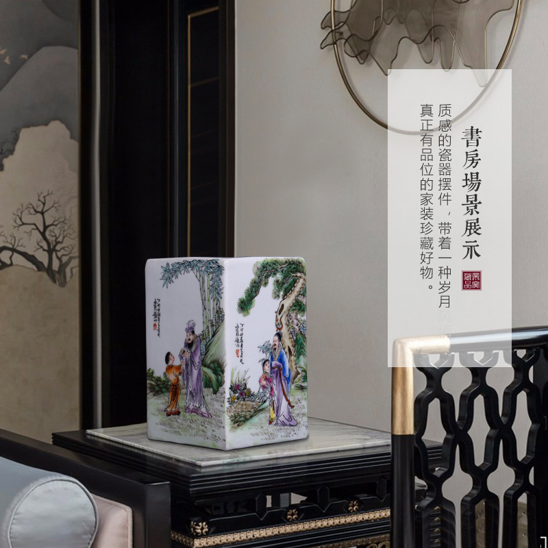 Jingdezhen ceramics imitation the qing qianlong Wang Dafan hand - made pastel characters with Chinese style sitting room adornment is placed