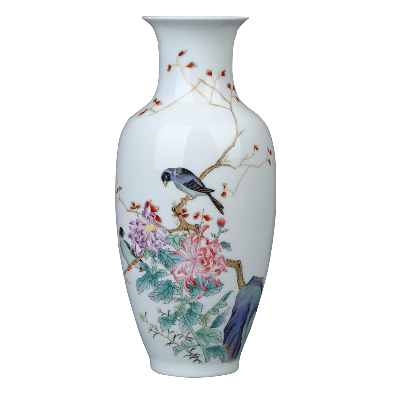 The Master of jingdezhen ceramic hand - made powder enamel bottles of Chinese style living room porch TV ark, rich ancient frame decorative furnishing articles
