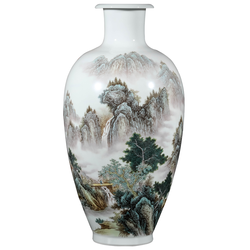 The Master of jingdezhen ceramics hand - made pastel landscape new sitting room porch TV ark, decoration of Chinese style household furnishing articles