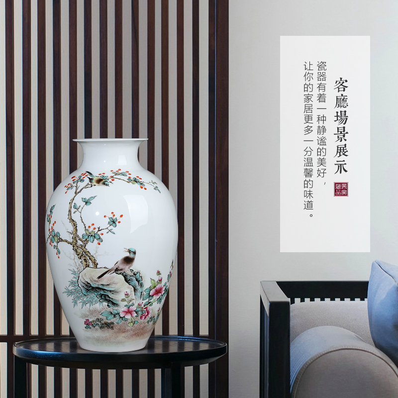 Jingdezhen ceramics famous hand - made enamel vase of new Chinese style living room TV ark, flower arranging porch is decorated furnishing articles